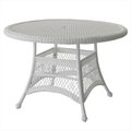 Propation White Wicker 44 In. Round Dining Table PR330838